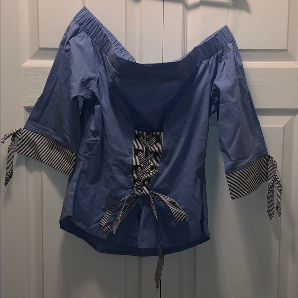 Off shoulder top with 3/4 sleeve